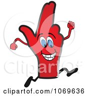 Clipart Running Victory Hand Royalty Free Vector Illustration by Andrei Marincas