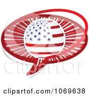Clipart American Globe Word Balloon Royalty Free Vector Illustration