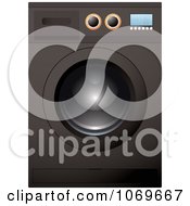 Clip Art 3d Front Loader Black Washing Machine Or Dryer Royalty Free Vector Illustration