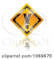 Clip Art 3d Buckle Up Seat Belt Sign Royalty Free Vector Illustration
