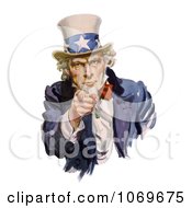 Clipart Of Intimidating Uncle Sam Pointing Out Royalty Free Historical Stock Illustration by JVPD #COLLC1069675-0002