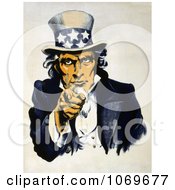 Poster, Art Print Of Uncle Sam In Blue Pointing Outwards During Navy War Recruitment