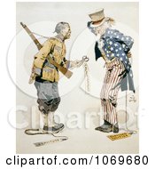 Poster, Art Print Of Chinese Soldier With Uncle Sam - Enlightenment - Servitude - Partisan Politics