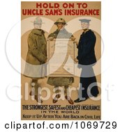 Clipart Of Hold On To Uncle Sams Insurance Royalty Free Historical Stock Illustration by JVPD