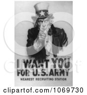 Uncle Sam I Want You For US Army Royalty Free Black And White Historical Stock Illustration