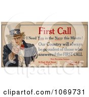 Clipart Of Uncle Sam First Call I Need You In The Navy This Minute Royalty Free Historical Stock Illustration by JVPD
