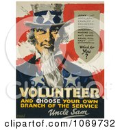 Poster, Art Print Of Uncle Sam Volunteer And Choose Your Own Branch Of The Service