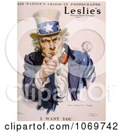 Poster, Art Print Of Uncle Sam In Leslies Illustrated Newspaper - I Want You