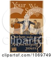 Poster, Art Print Of Your War Savings Pledge - Uncle Sam