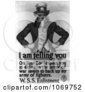 Clip Art Of Uncle Sam I Am Telling You To Enlist In The Army By June 28th Royalty Free Black And White Historical Stock Illustration by JVPD