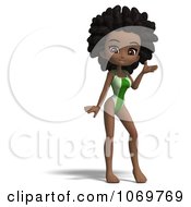Clipart 3d Black Lifeguard Woman Gesturing Royalty Free CGI Illustration