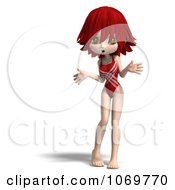Clipart 3d Red Haired Lifeguard Woman Shrugging Royalty Free CGI Illustration by Ralf61