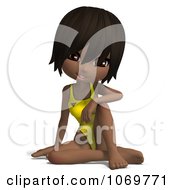 Clipart 3d Indian Lifeguard Woman Sitting Royalty Free CGI Illustration by Ralf61