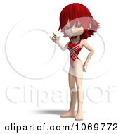 Clipart 3d Red Haired Lifeguard Woman Gesturing Royalty Free CGI Illustration by Ralf61