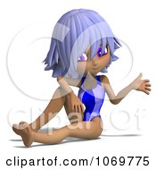 Clipart 3d Blond Lavender Haired Woman Waving Royalty Free CGI Illustration by Ralf61
