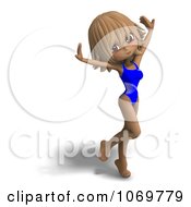 Clipart 3d Blond Lifeguard Woman Dancing Royalty Free CGI Illustration by Ralf61