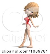 Clipart 3d Blond Lifeguard Woman Walking Royalty Free CGI Illustration by Ralf61