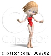 Clipart 3d Blond Lifeguard Woman Standing Royalty Free CGI Illustration by Ralf61