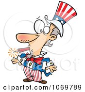 Clipart Uncle Sam With A Firework In His Mouth Royalty Free Vector Illustration by toonaday