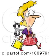 Poster, Art Print Of Wind Up Woman Shopping On Auto Pilot