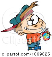 Clipart Thirsty Boy Drinking A Soda Royalty Free Vector Illustration