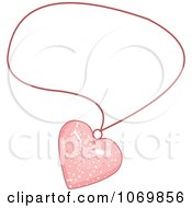 Clipart Necklace With A Pink Heart Royalty Free Vector Illustration