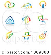 Clipart Abstract Design And Reflection Logos 1 Royalty Free Vector Illustration