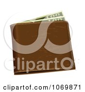 Clipart 3d Wallet With Cash Royalty Free Vector Illustration by michaeltravers