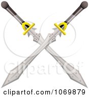 Poster, Art Print Of Black Handled Swords Crossed