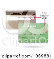 Clipart Front And Back Sides Of A Credit Card Showing The CSV Security Code Spot Royalty Free Vector Illustration by Arena Creative #COLLC1069881-0094