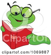 Poster, Art Print Of Nerdy Worm Reading A Book