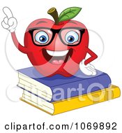 Poster, Art Print Of Smart Apple On Books