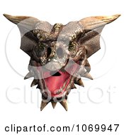 Clipart 3d Angry Dragon Face Royalty Free CGI Illustration
