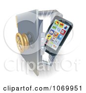 Clipart 3d Phone In A Vault Royalty Free Vector Illustration