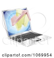 Poster, Art Print Of 3d Partly Home Emerging From A Laptop