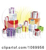 Poster, Art Print Of 3d Wrapped Birthday Or Christmas Gifts