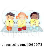 Poster, Art Print Of Stick Kids Holding Up Numbers