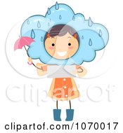 Stick Girl Reading A Rainy Weather Forecast