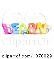 Poster, Art Print Of 3d Ivory Students With Learn
