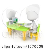 Poster, Art Print Of 3d Ivory Students Drawing In Art Class