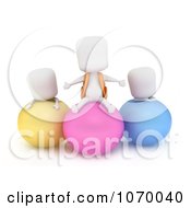 Poster, Art Print Of 3d Ivory Students On Balls