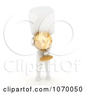 Clipart 3d Ivory Student Holding A Gold Globe Royalty Free CGI Illustration by BNP Design Studio