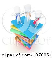 Poster, Art Print Of 3d Ivory Students With Text Books 2