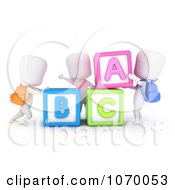 Poster, Art Print Of 3d Ivory Students With Letter Blocks