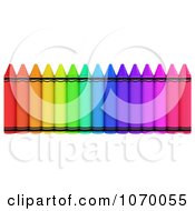Poster, Art Print Of 3d Row Of Crayons 3 - Royalty Free Cgi Illustration