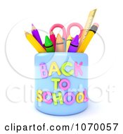Poster, Art Print Of 3d Back To School Pencil Cup - Royalty Free Cgi Illustration