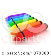 Clipart 3d Row Of Crayons 1 Royalty Free CGI Illustration