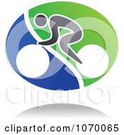 Clipart Cyclist Icon And Shadow 3 Royalty Free Vector Illustration
