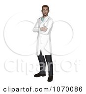 Clipart Doctor Standing With His Arms Crossed Royalty Free Vector Illustration