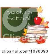Poster, Art Print Of Autumn Back To School Chalk Board With Books